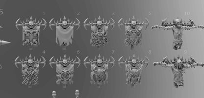Hades War Banners Bits (Set of 5 Backpack Banners) by Atlan Forge