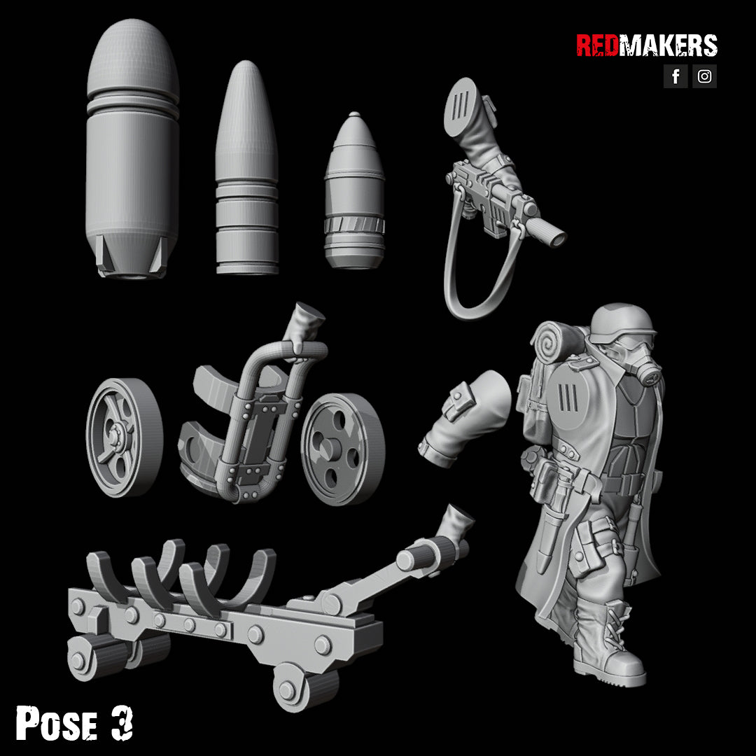 Steel Guard-Artillery Crew (5-Unit Kit or Single Model) by RedMakers
