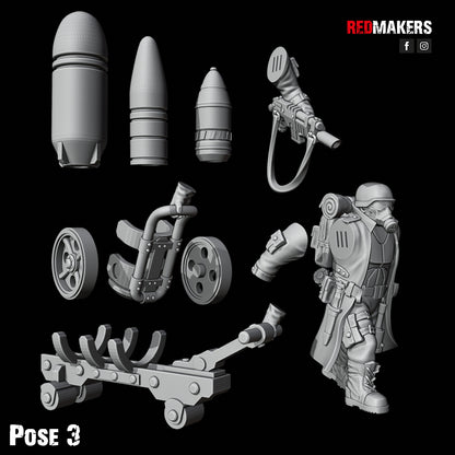Steel Guard-Artillery Crew (5-Unit Kit or Single Model) by RedMakers