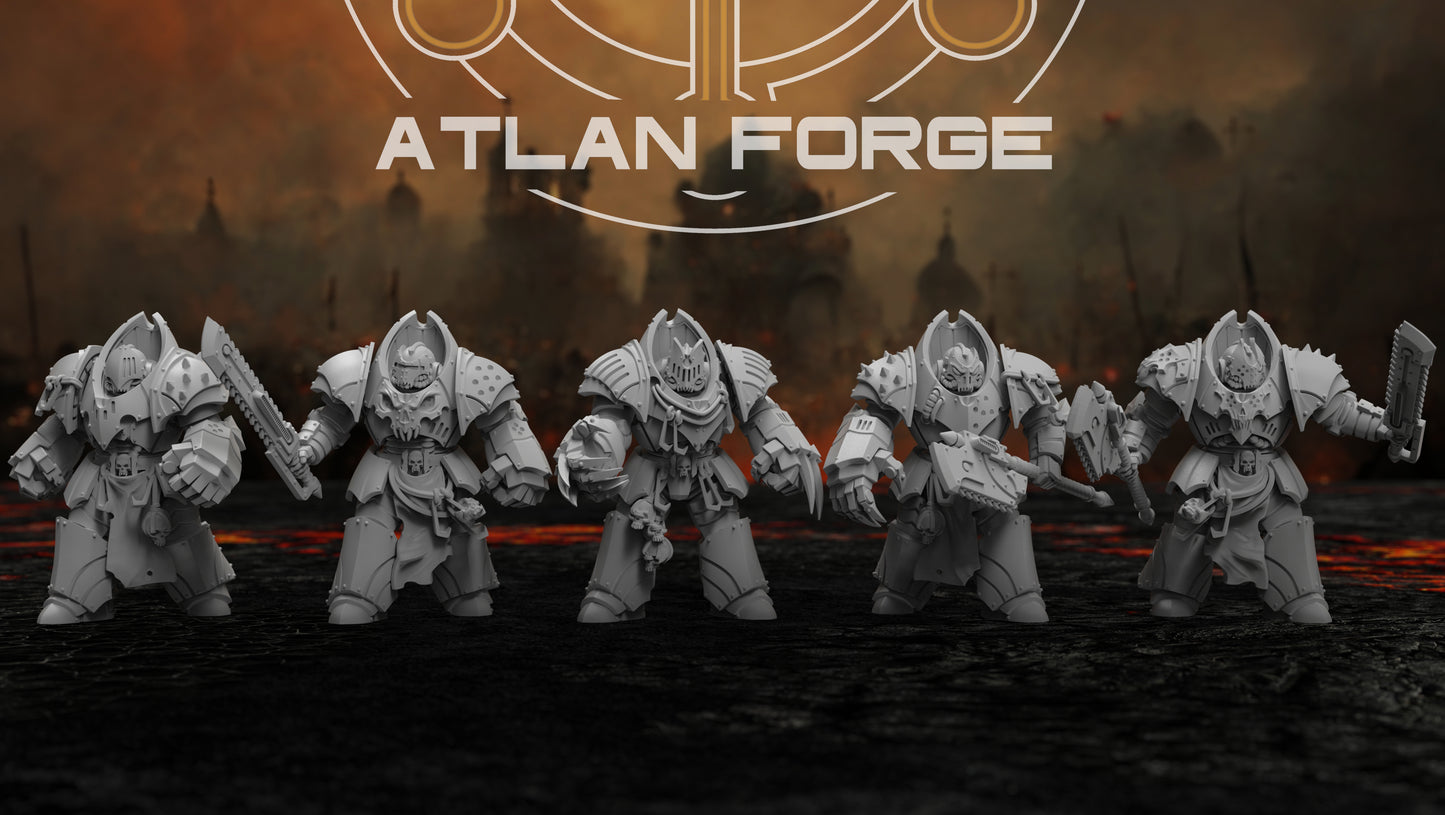 Necramoroi Uriasi- Heavy Armored Vampire Knights (5-Unit Set) by Atlan Forge