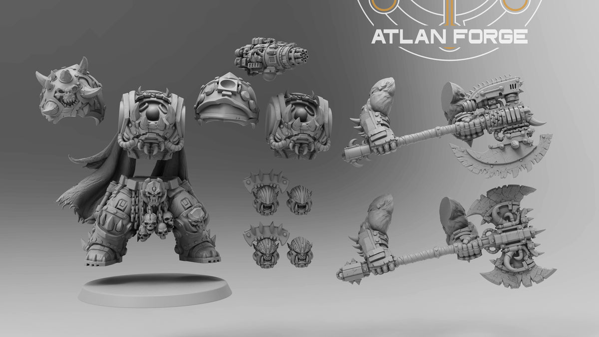 Grokk Brutelord in Ossiron Warplate- Orks by Atlan Forge