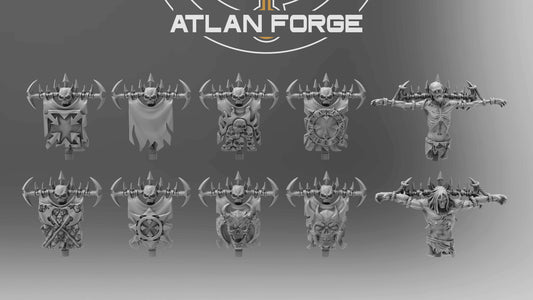 Hades War Banners Bits (Set of 5 Backpack Banners) by Atlan Forge