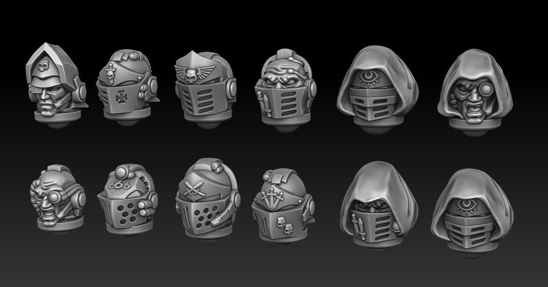 Silver Warden Heads by DMG Minis