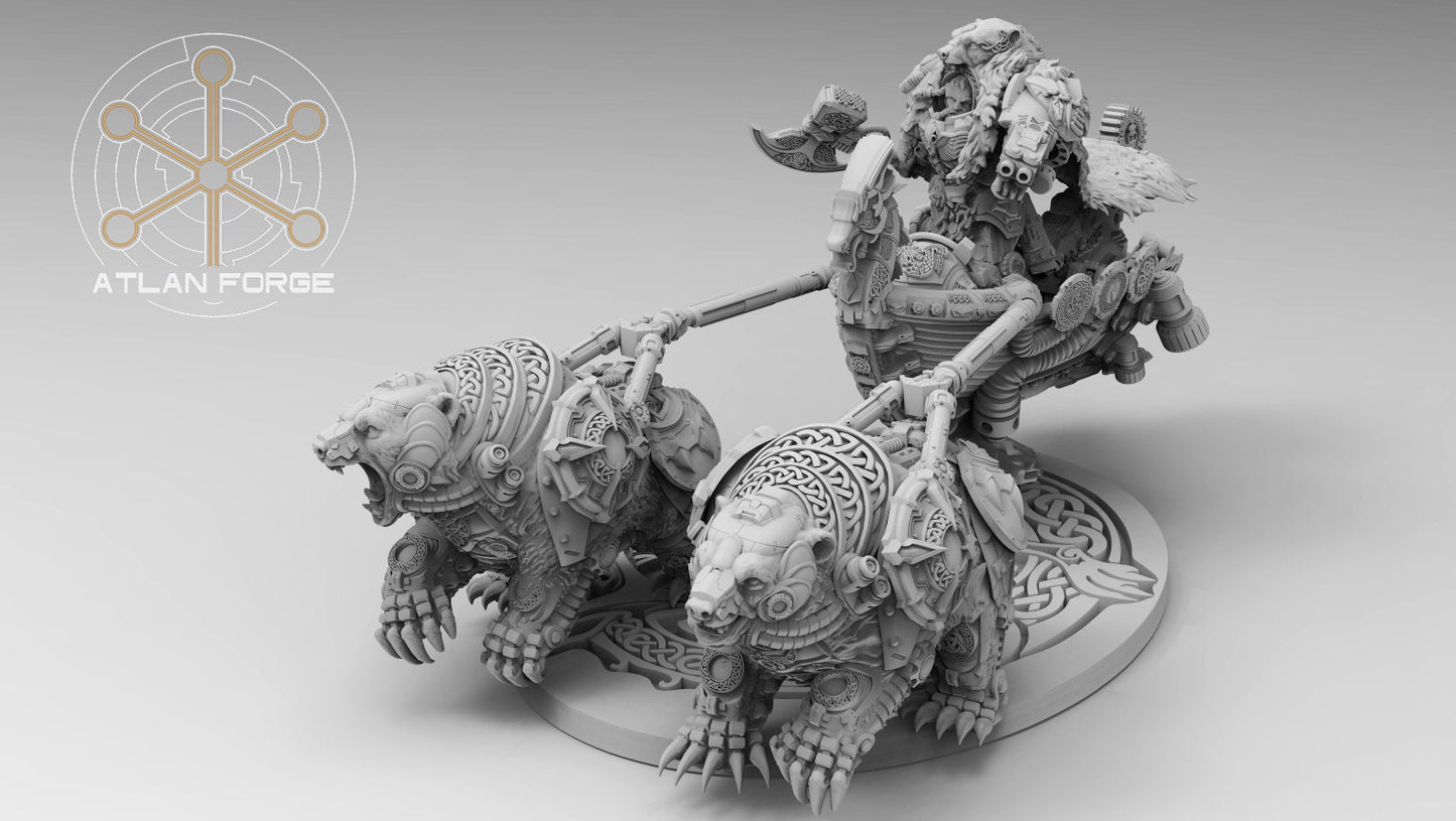 Endre Isklaw on the Bear or Wolf Chariot by Atlan Forge