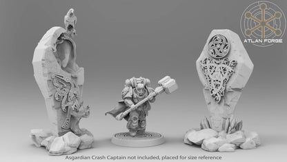 Giant Solid Resin Asgardian Runestones by Atlan Forge