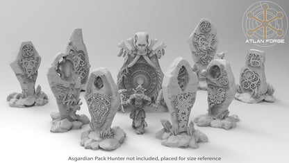 Giant Solid Resin Asgardian Runestones by Atlan Forge